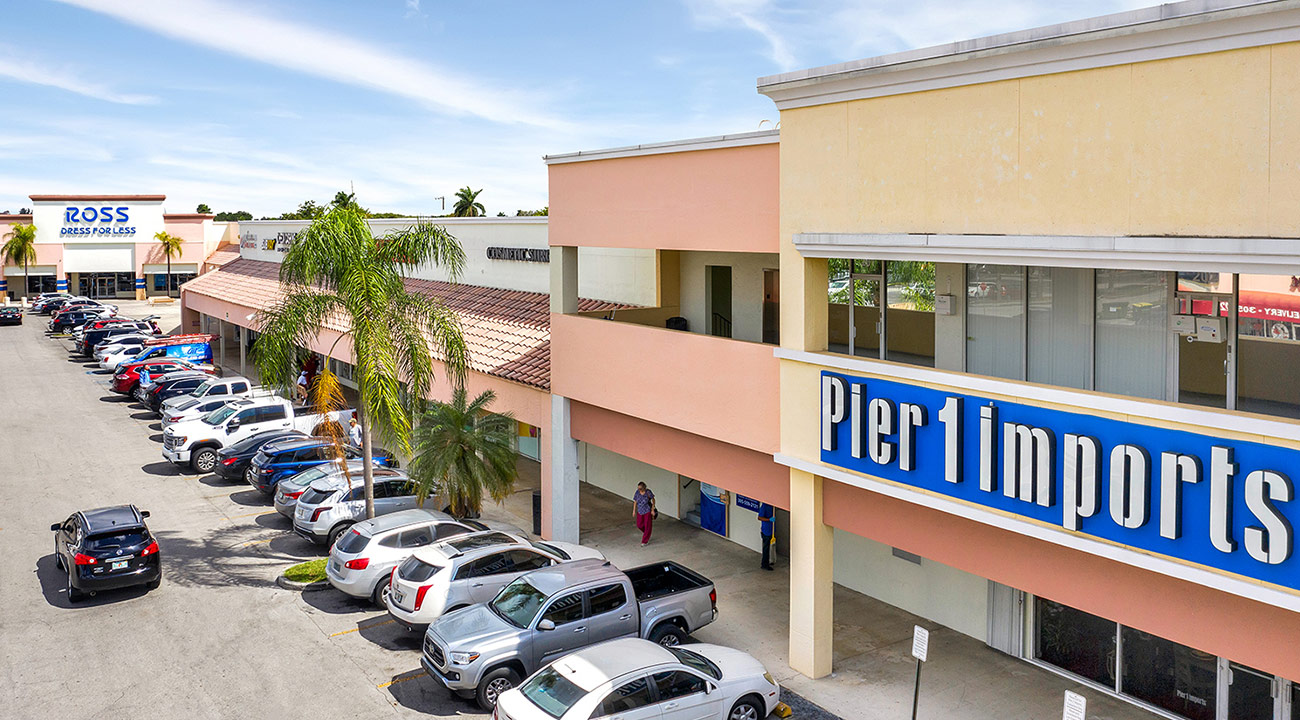 Exterior View of Westchester Shopping Center in Miami
