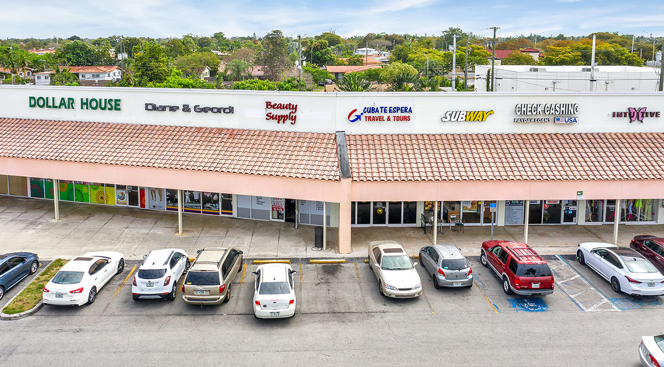 Exterior of a Retail Shopping Center Strip Plaza